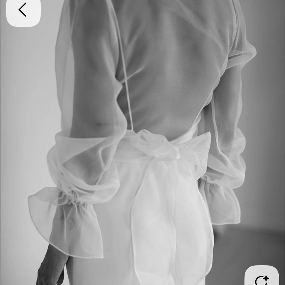 Bridal sheer top with bow